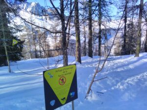 Panneau d'information sur zone d'hivernage